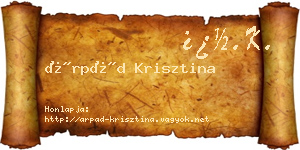 Árpád Krisztina névjegykártya