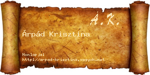 Árpád Krisztina névjegykártya