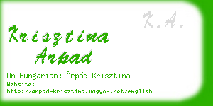 krisztina arpad business card